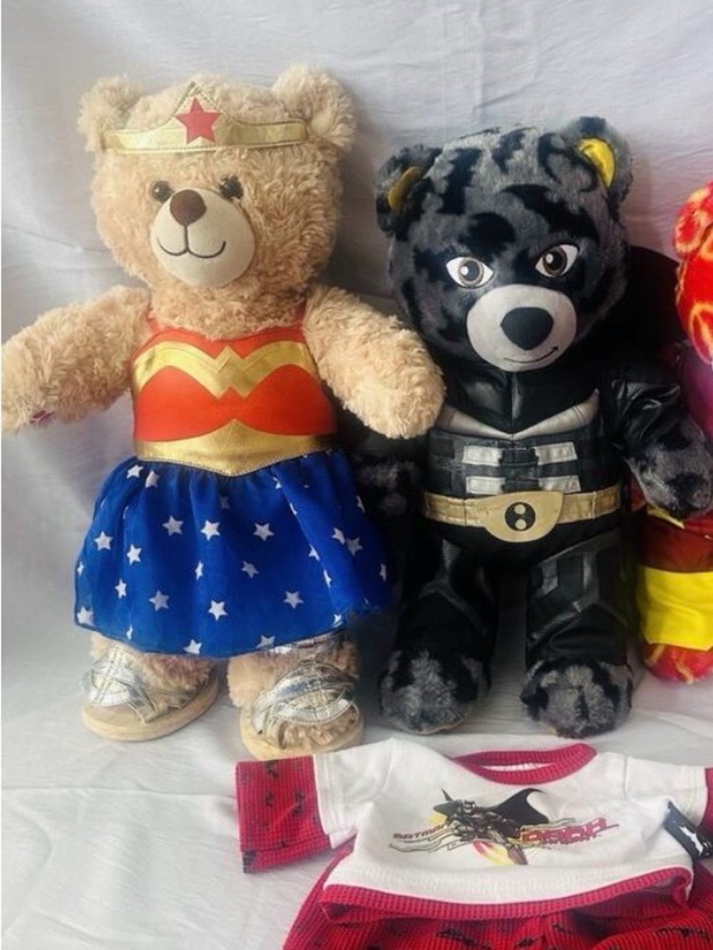 Build A Bear BAB Lot Of 2 Wonder Woman and Batman, Plush Bears DC Comics